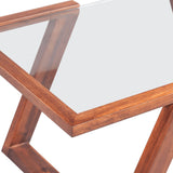 Coffee Table Solid Acacia Wood Brown 100x50x40 cm - Top-Down View