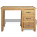 Desk with 3 Drawers 106x40x75 cm Solid Oak Wood - Front View