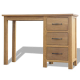 Desk with 3 Drawers 106x40x75 cm Solid Oak Wood - Top-Down View