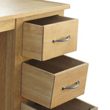Desk with 3 Drawers 106x40x75 cm Solid Oak Wood - 45-Degree Angle