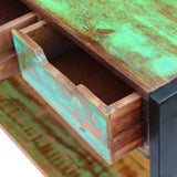 Sideboard 3 Drawers Solid Reclaimed Wood - Close-Up Angle