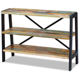 Sideboard 3 Shelves Solid Reclaimed Wood - 45-Degree Angle