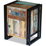 Bedside Cabinet Solid Reclaimed Wood - Front View