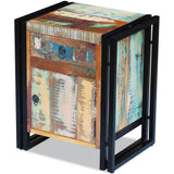 Bedside Cabinet Solid Reclaimed Wood - Top-Down View