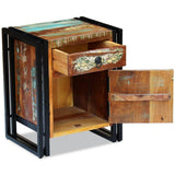 Bedside Cabinet Solid Reclaimed Wood - Rear View