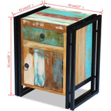 Bedside Cabinet Solid Reclaimed Wood - Close-Up Angle