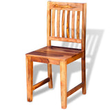 Dining Chairs 2 pcs Solid Acacia Wood - Side View