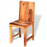 Dining Chairs 2 pcs Solid Acacia Wood - Front View
