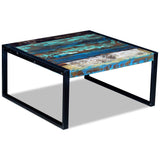 Coffee Table Solid Reclaimed Wood 80x80x40 Cm - Front View