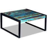 Coffee Table Solid Reclaimed Wood 80x80x40 Cm - Side View
