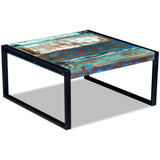 Coffee Table Solid Reclaimed Wood 80x80x40 Cm - Top-Down View