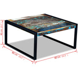 Coffee Table Solid Reclaimed Wood 80x80x40 Cm - Low Angle