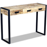 Console Table with 3 Drawers Solid Mango Wood 110x35x78 cm - 45-Degree Angle