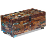 Coffee Table Box Chest Solid Reclaimed Wood 80x40x35 cm - Front View