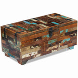 Coffee Table Box Chest Solid Reclaimed Wood 80x40x35 cm - Close-Up Angle