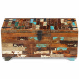 Coffee Table Box Chest Solid Reclaimed Wood 80x40x35 cm - Low Angle