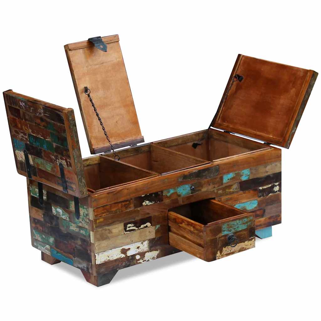 Coffee Table Box Chest Solid Reclaimed Wood 80x40x35 cm