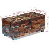 Coffee Table Box Chest Solid Reclaimed Wood 80x40x35 cm - Extra Image