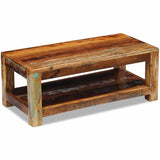 Coffee Table Solid Reclaimed Wood 90x45x35 cm - Front View