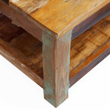 Coffee Table Solid Reclaimed Wood 90x45x35 cm - Close-Up Angle