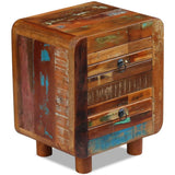 Night Cabinet Solid Reclaimed Wood 43x33x51 cm - Rear View