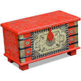 Storage Chest Red Mango Wood 80x40x45 cm - Front View