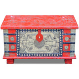 Storage Chest Red Mango Wood 80x40x45 cm - 45-Degree Angle