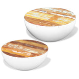 Two Piece Bowl Shaped Coffee Table Set Solid Reclaimed Wood - Side View