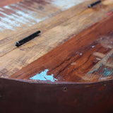 Two Piece Bowl Shaped Coffee Table Set Solid Reclaimed Wood - Low Angle