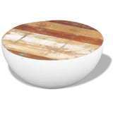 Bowl Shaped Coffee Table Solid Reclaimed Wood 60x60x30 cm - Front View
