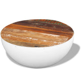 Bowl Shaped Coffee Table Solid Reclaimed Wood 60x60x30 cm - Side View