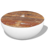 Bowl Shaped Coffee Table Solid Reclaimed Wood 60x60x30 cm - Top-Down View