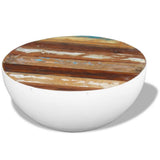 Bowl Shaped Coffee Table Solid Reclaimed Wood 60x60x30 cm - 45-Degree Angle