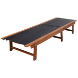 Sun Loungers 2 pcs with Table Solid Acacia Wood and Textilene - Side View