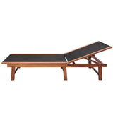 Sun Loungers 2 pcs with Table Solid Acacia Wood and Textilene - Top-Down View