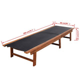 Sun Loungers 2 pcs with Table Solid Acacia Wood and Textilene - Extra Image