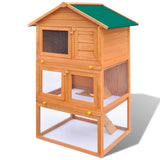 Outdoor Rabbit Hutch Wooden Cage 3 Layers - Front View