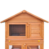 Outdoor Rabbit Hutch Wooden Cage 3 Layers - Side View
