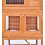 Outdoor Rabbit Hutch Wooden Cage 3 Layers - Top-Down View