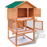 Outdoor Rabbit Hutch Wooden Cage 3 Layers - 45-Degree Angle