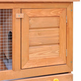 Outdoor Rabbit Hutch Small Pet Cage 1 Door Wood - Side View