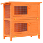 Outdoor Rabbit Hutch Small Pet Cage 4 Door Wood