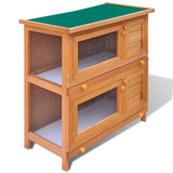 Outdoor Rabbit Hutch Small Pet Cage 4 Door Wood - Side View