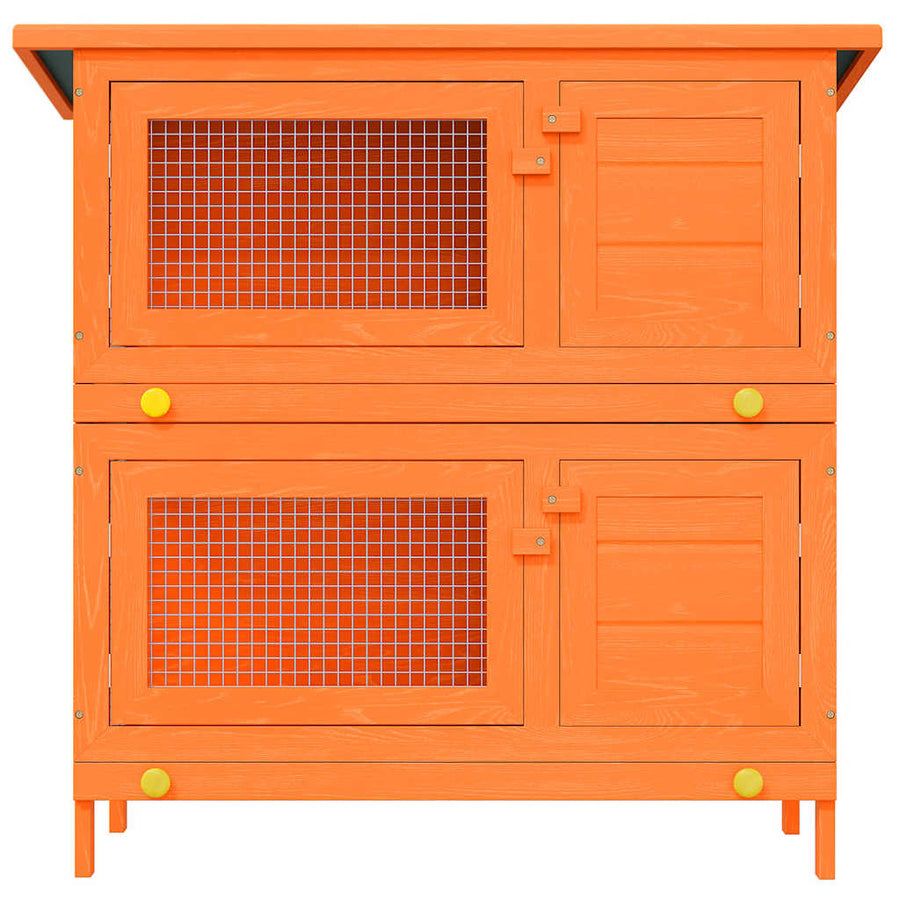 Outdoor Rabbit Hutch Small Pet Cage 4 Door Wood