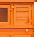 Outdoor Rabbit Hutch Small Pet Cage 4 Door Wood