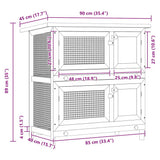 Outdoor Rabbit Hutch Small Pet Cage 4 Door Wood