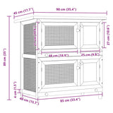 Outdoor Rabbit Hutch Small Pet Cage 4 Door Wood - Close-Up Angle
