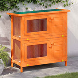 Outdoor Rabbit Hutch Small Pet Cage 4 Door Wood