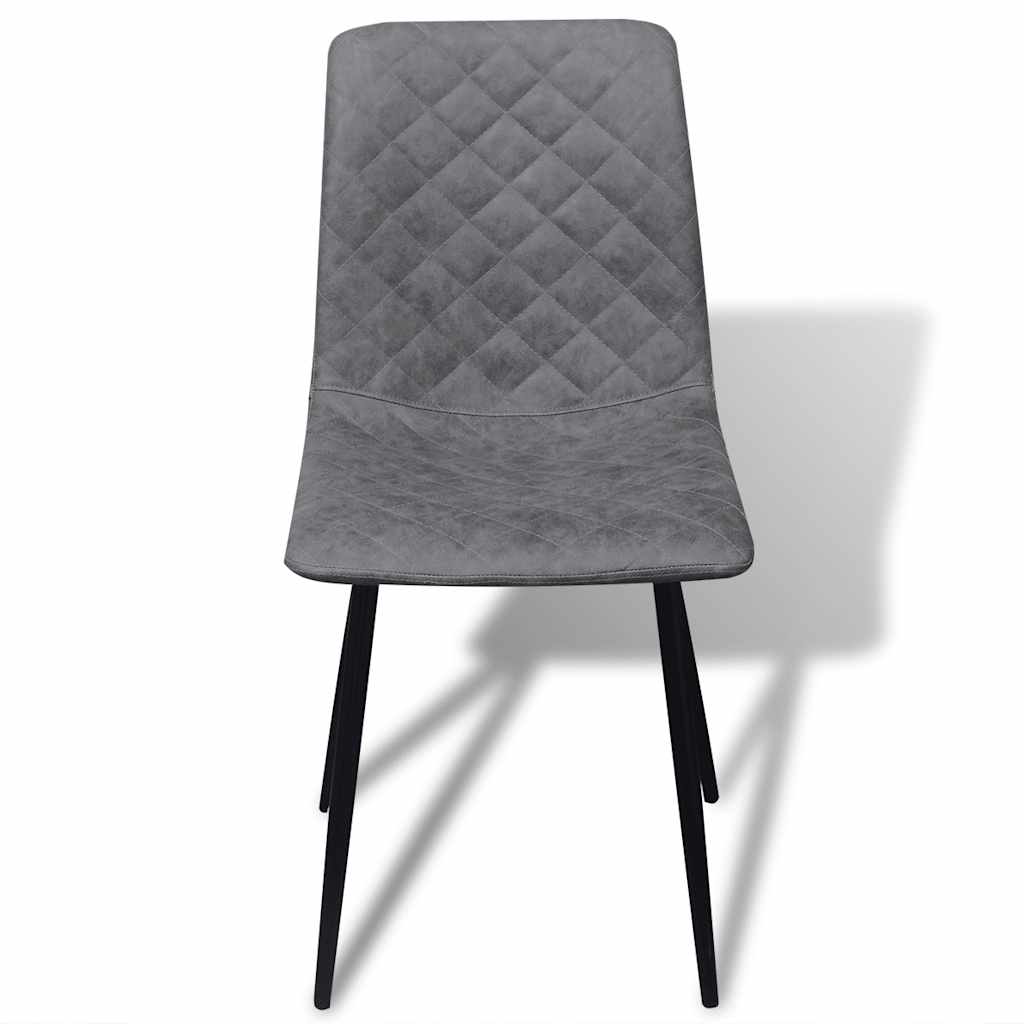 Dining Chairs 6 pcs Grey Faux Leather