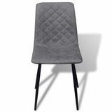 Dining Chairs 6 pcs Grey Faux Leather - Side View
